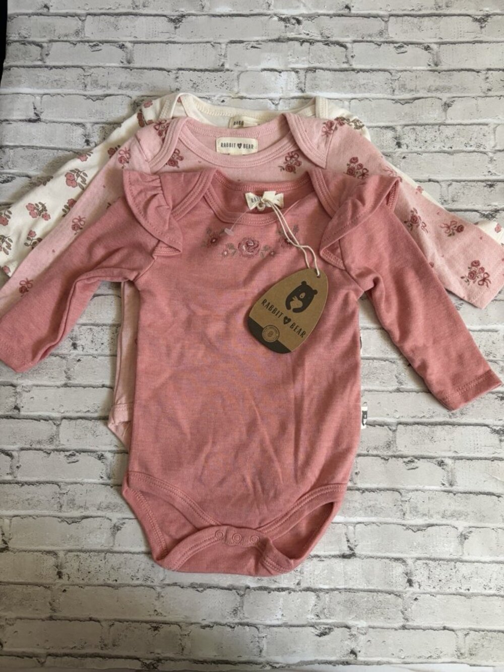 Rabbit + Bear Girls 3pk One Piece Size 6-9mo NWT